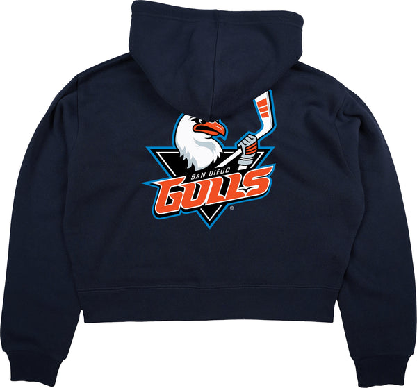 Women's San Diego Gulls Second Thought Crop Zip Up Hoodie