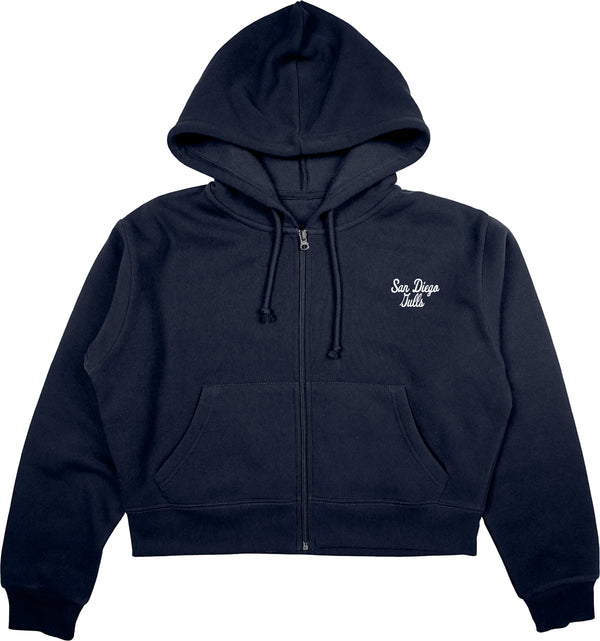 Women's San Diego Gulls Second Thought Crop Zip Up Hoodie